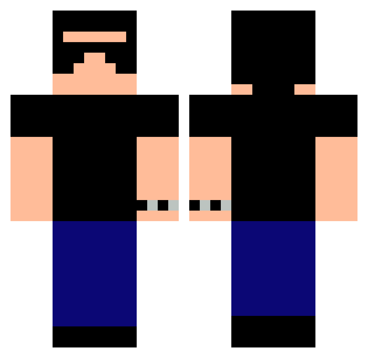 Zardelen Minecraft skin, front and back view