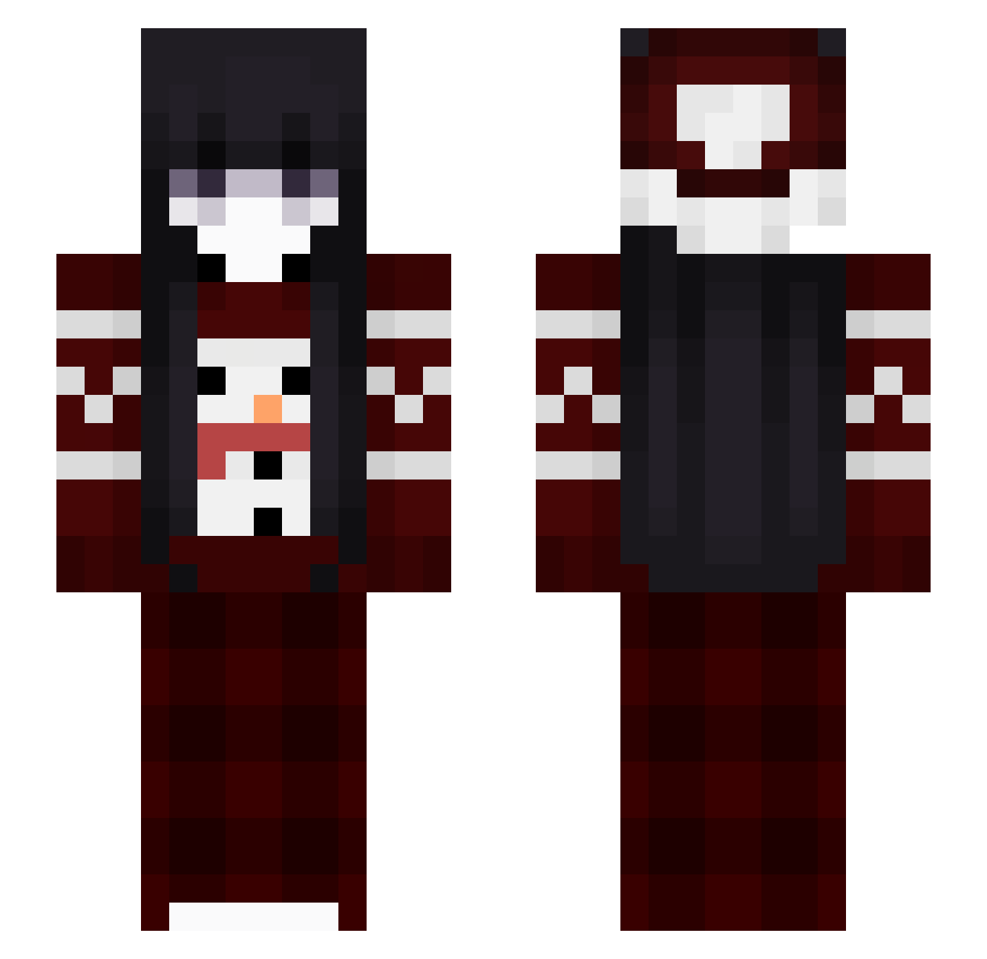 wannabeyourmommy Minecraft skin, front and back view