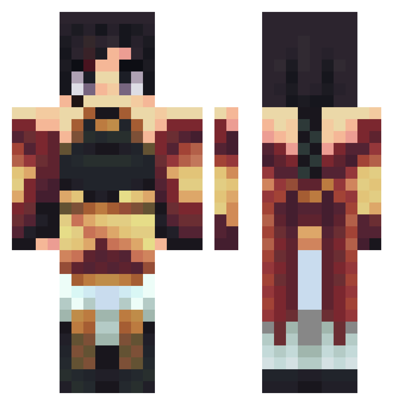 ORANGE9865 Minecraft skin, front and back view