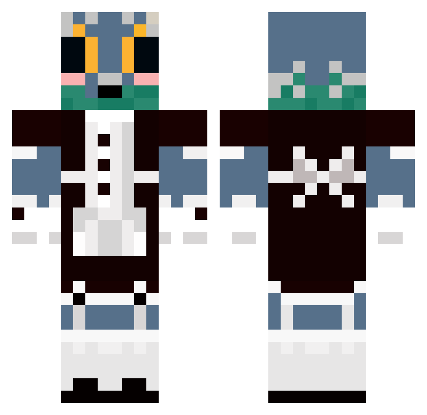 wisus Minecraft skin, front and back view