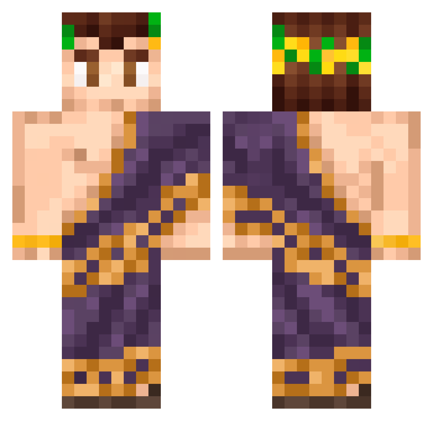 Maykcraft777 Minecraft skin, front and back view