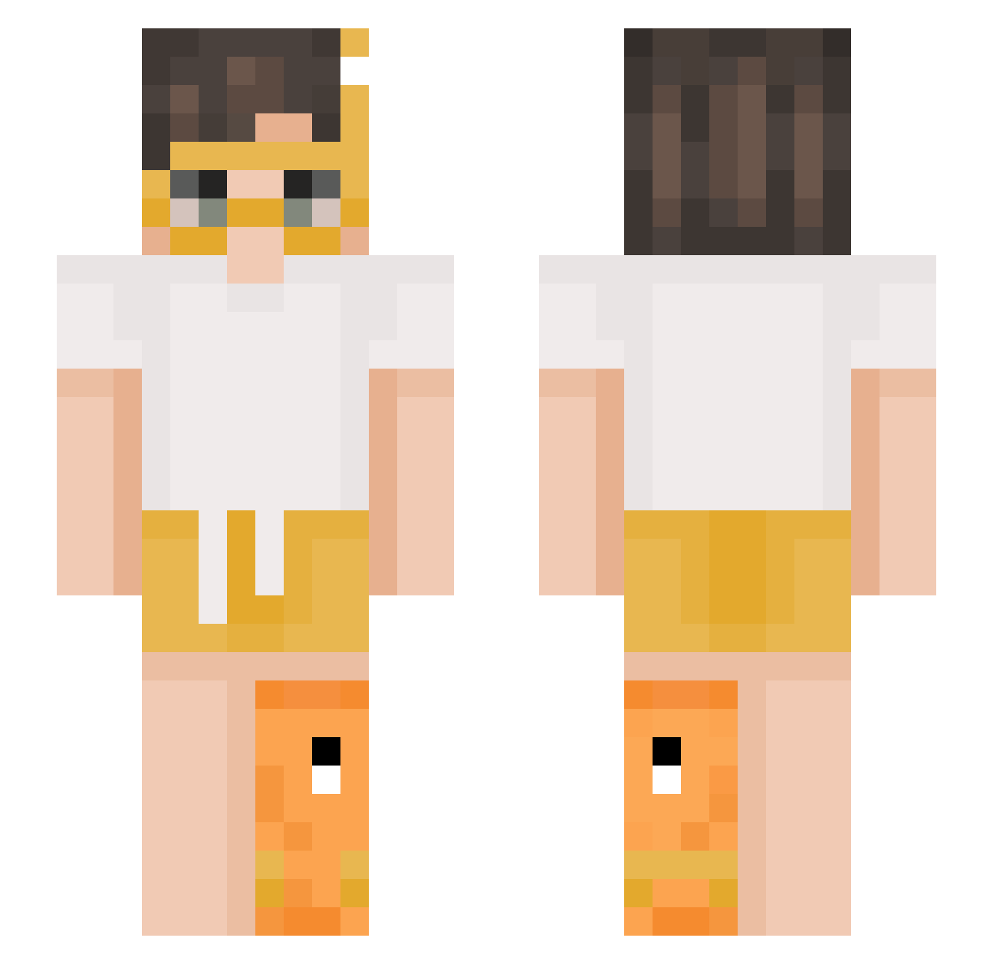 Ammon Minecraft skin, front and back view