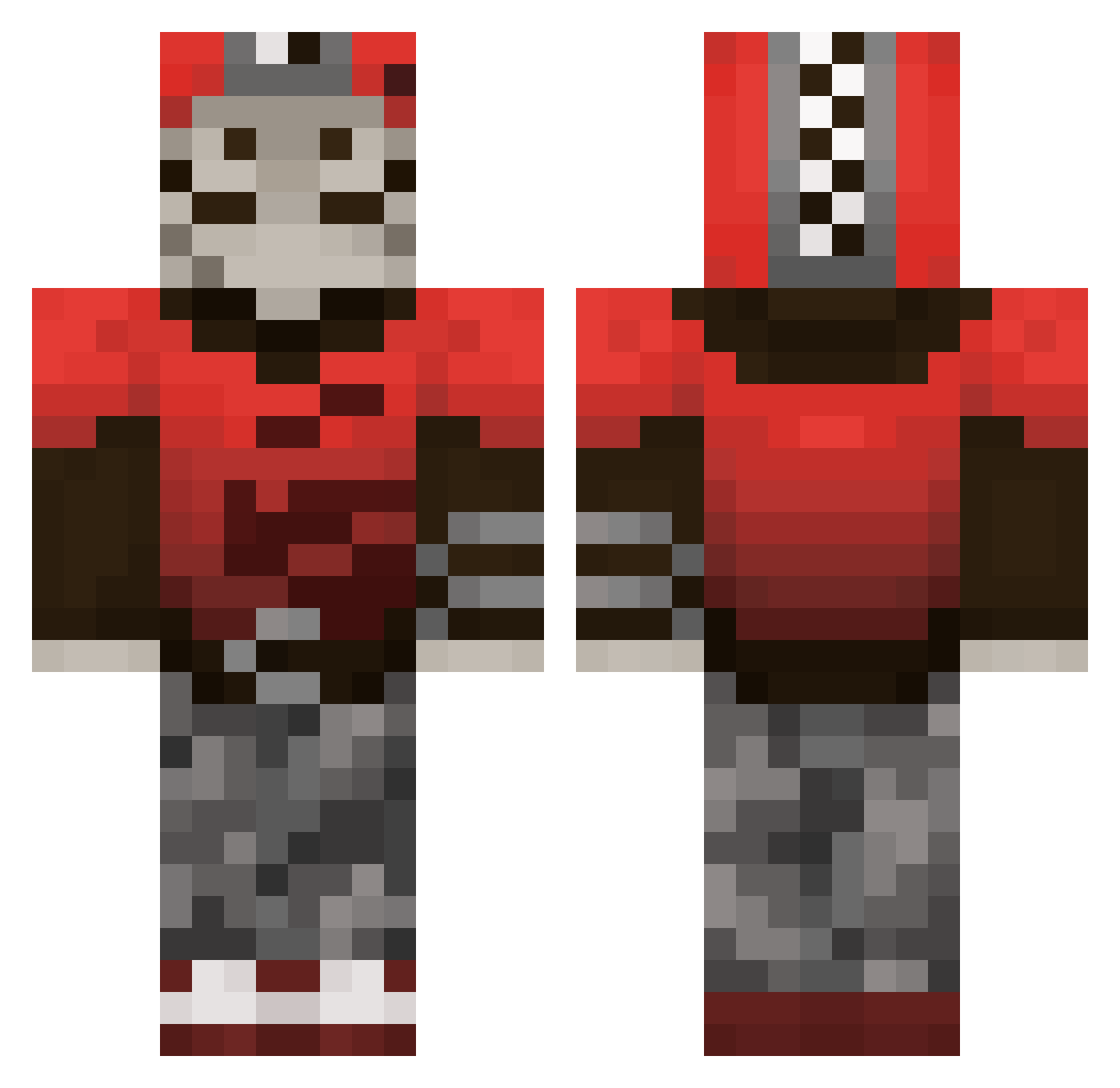 d3rL0rdE Minecraft skin, front and back view