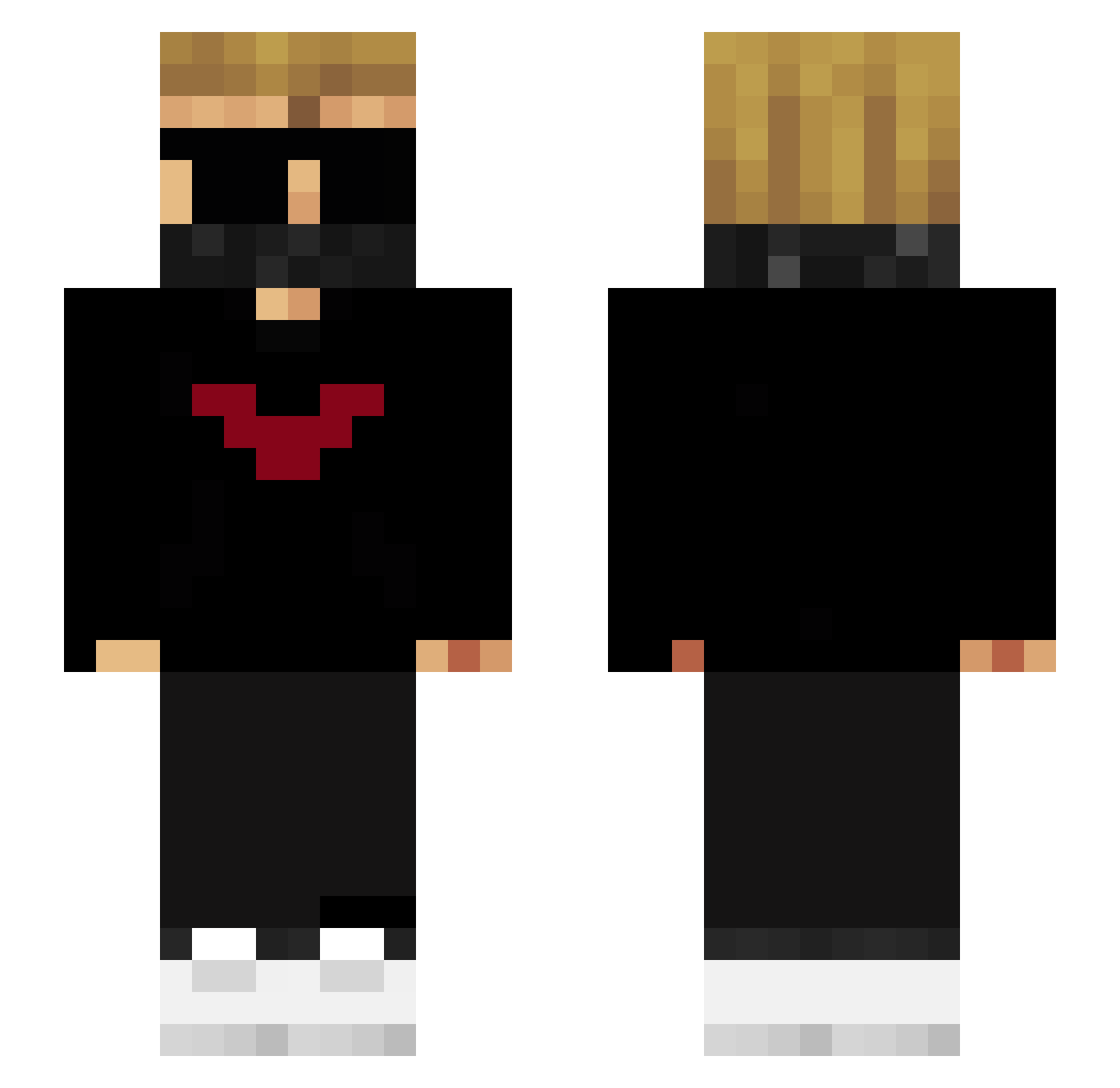 Shrady Minecraft skin, front and back view