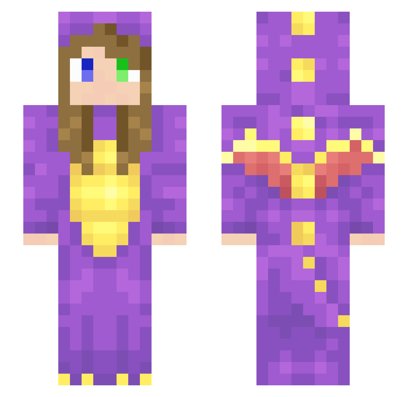 Glori Minecraft skin, front and back view
