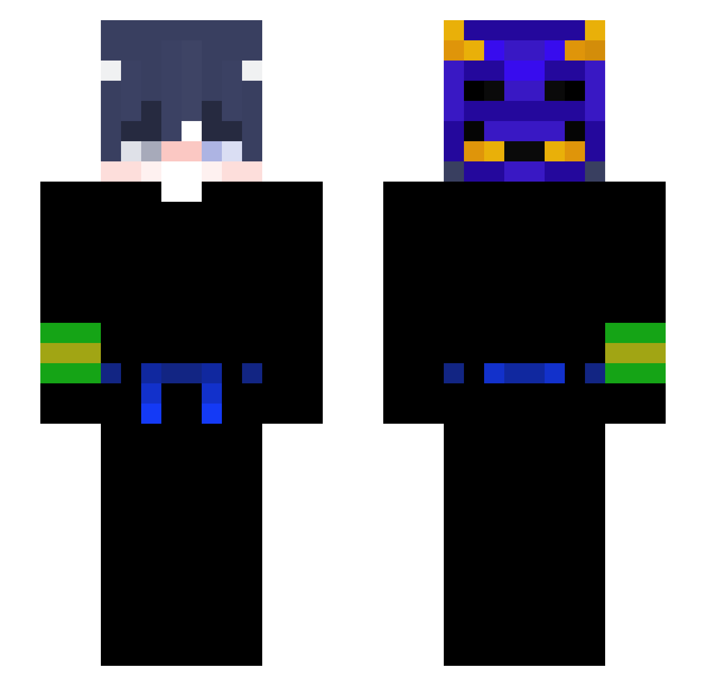 kbzxzz Minecraft skin, front and back view