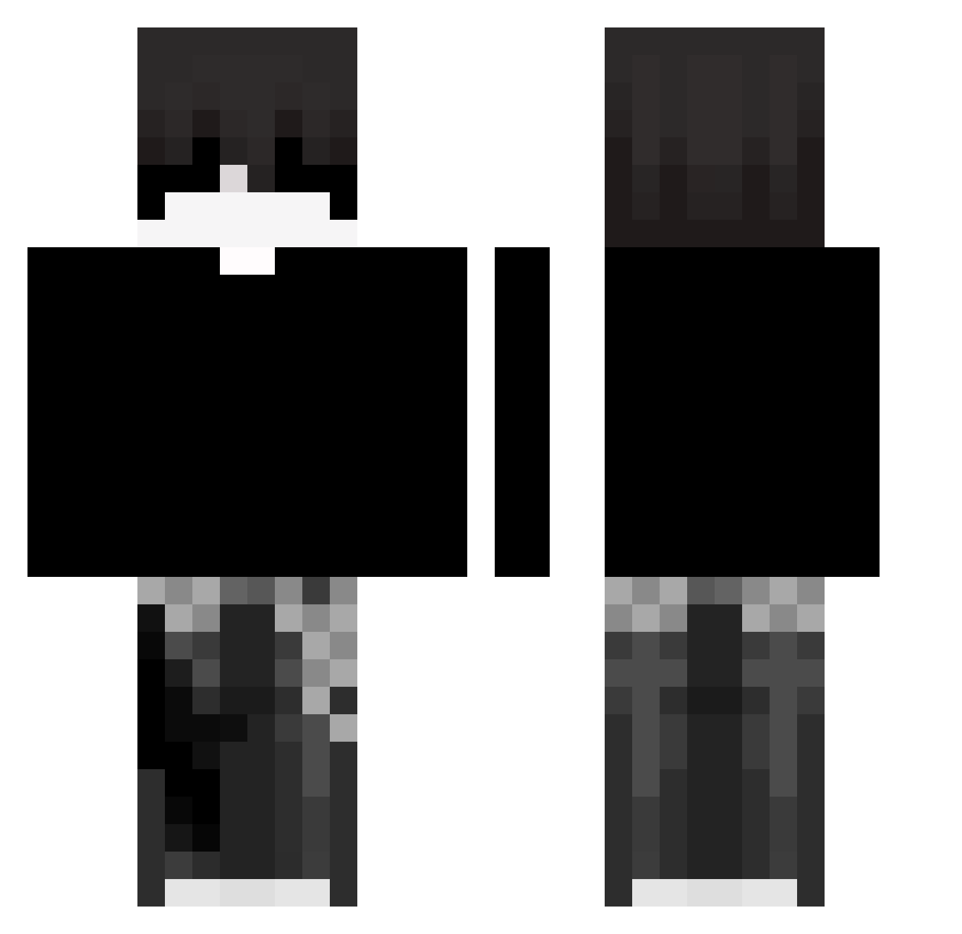 WIllBlood Minecraft skin, front and back view