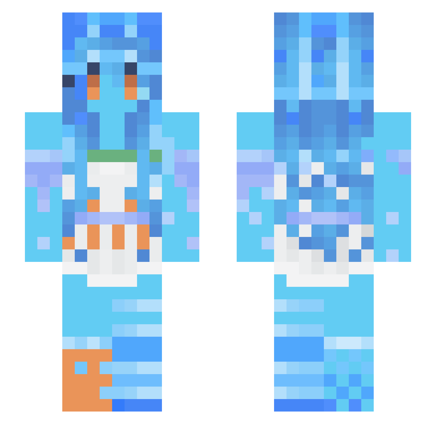 Monito_beee Minecraft skin, front and back view