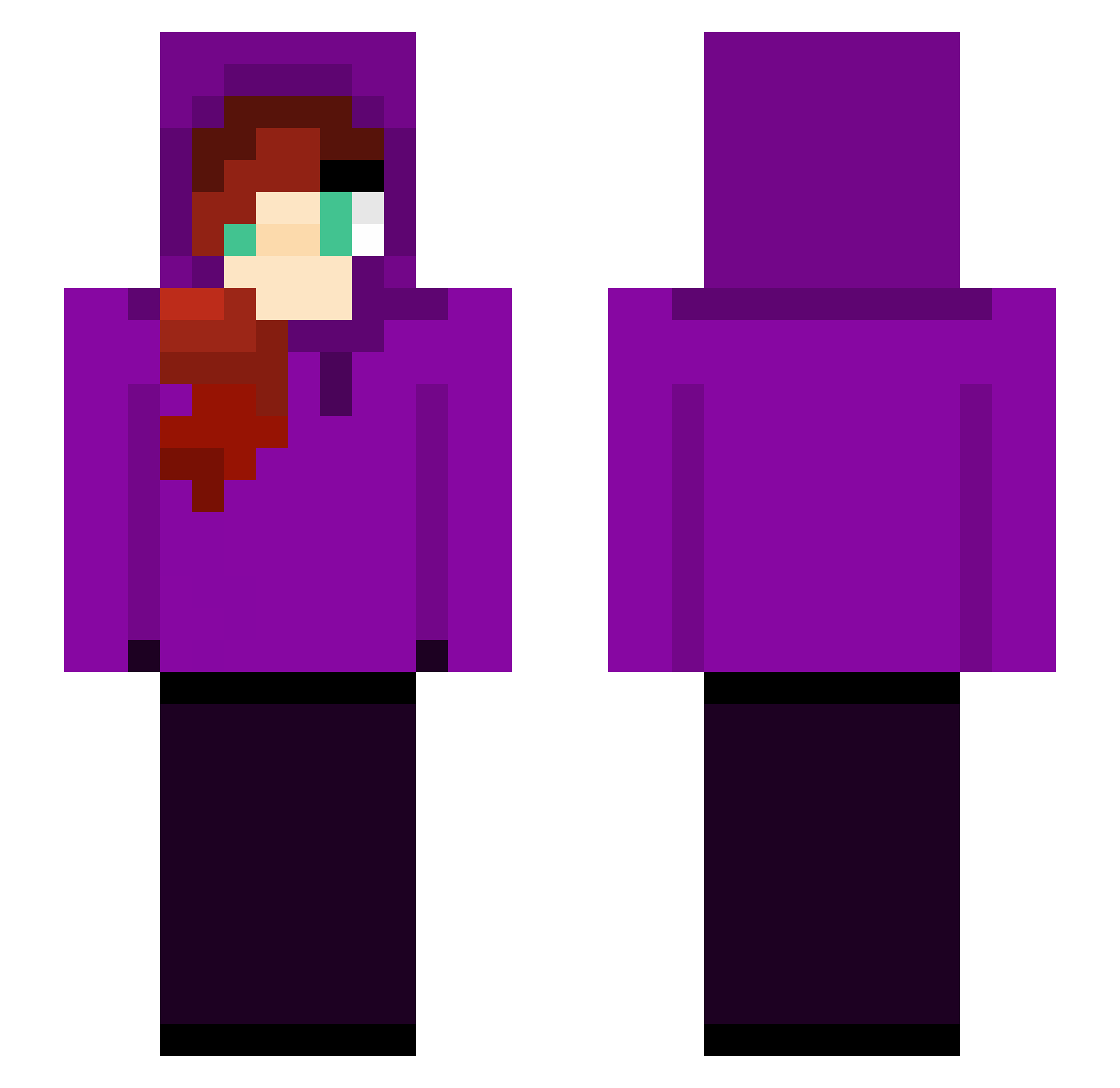Singularity012 Minecraft skin, front and back view
