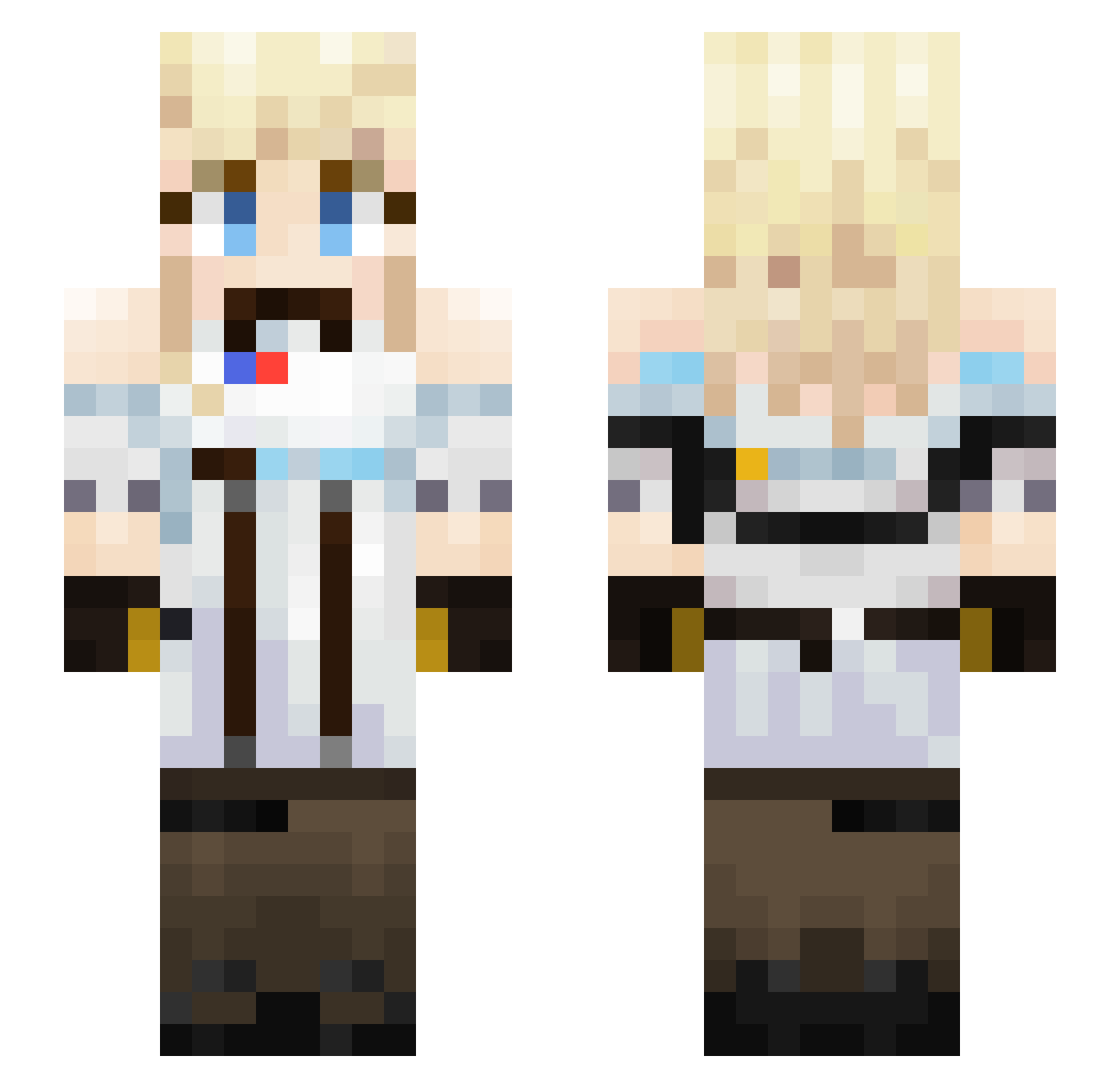 Greeneye250 Minecraft skin, front and back view