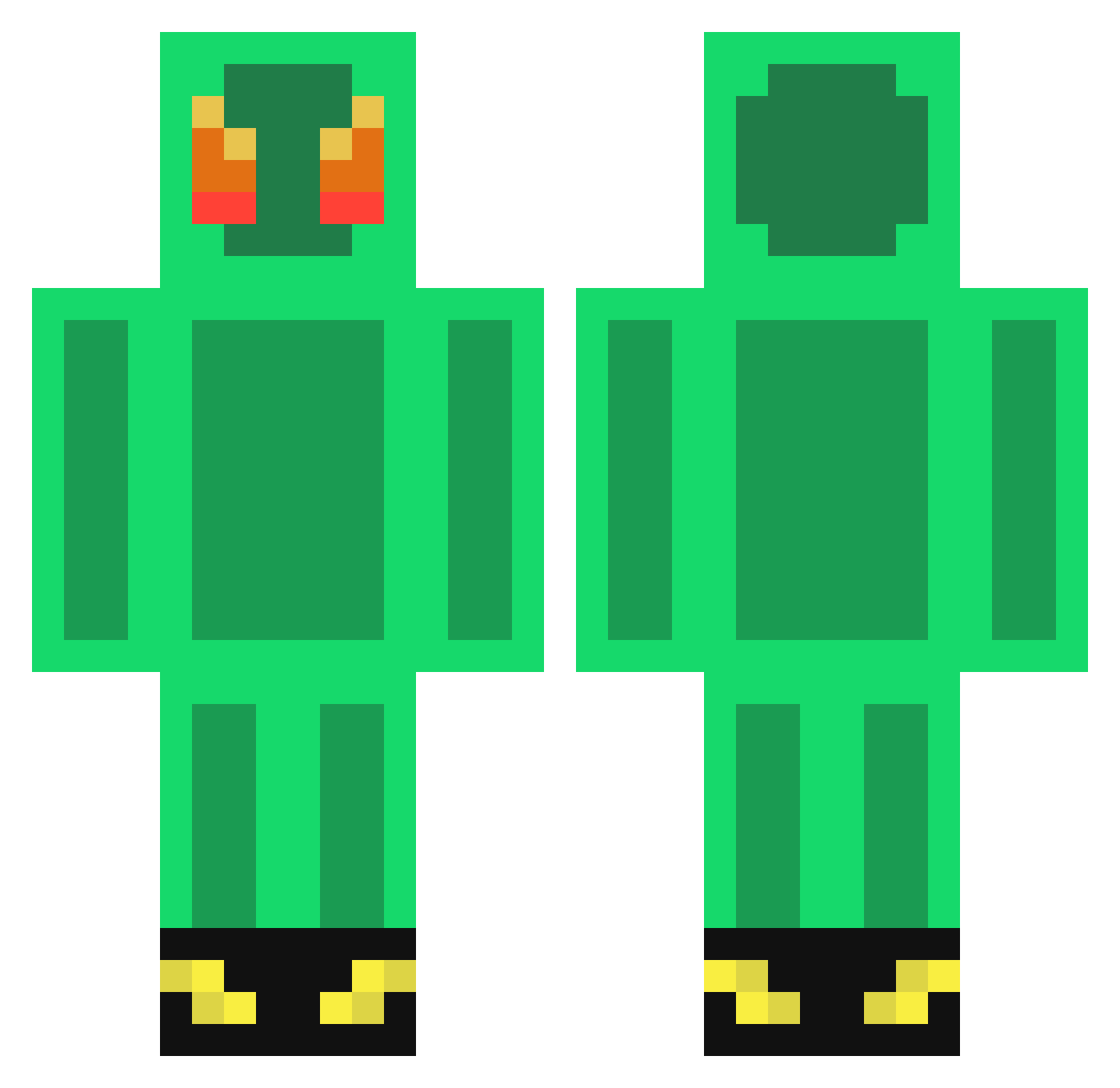 TomejtolYT Minecraft skin, front and back view