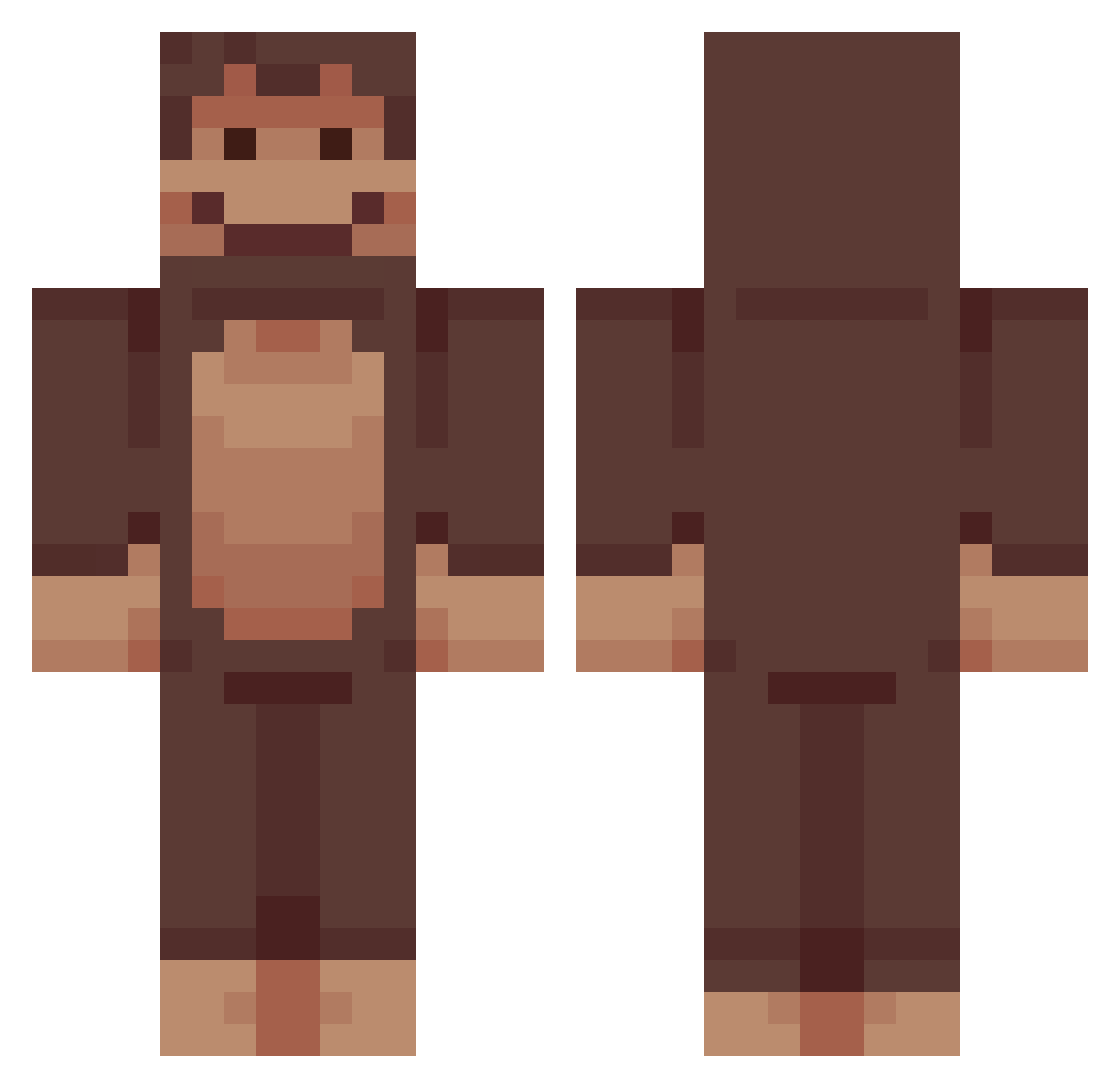 Maripies Minecraft skin, front and back view