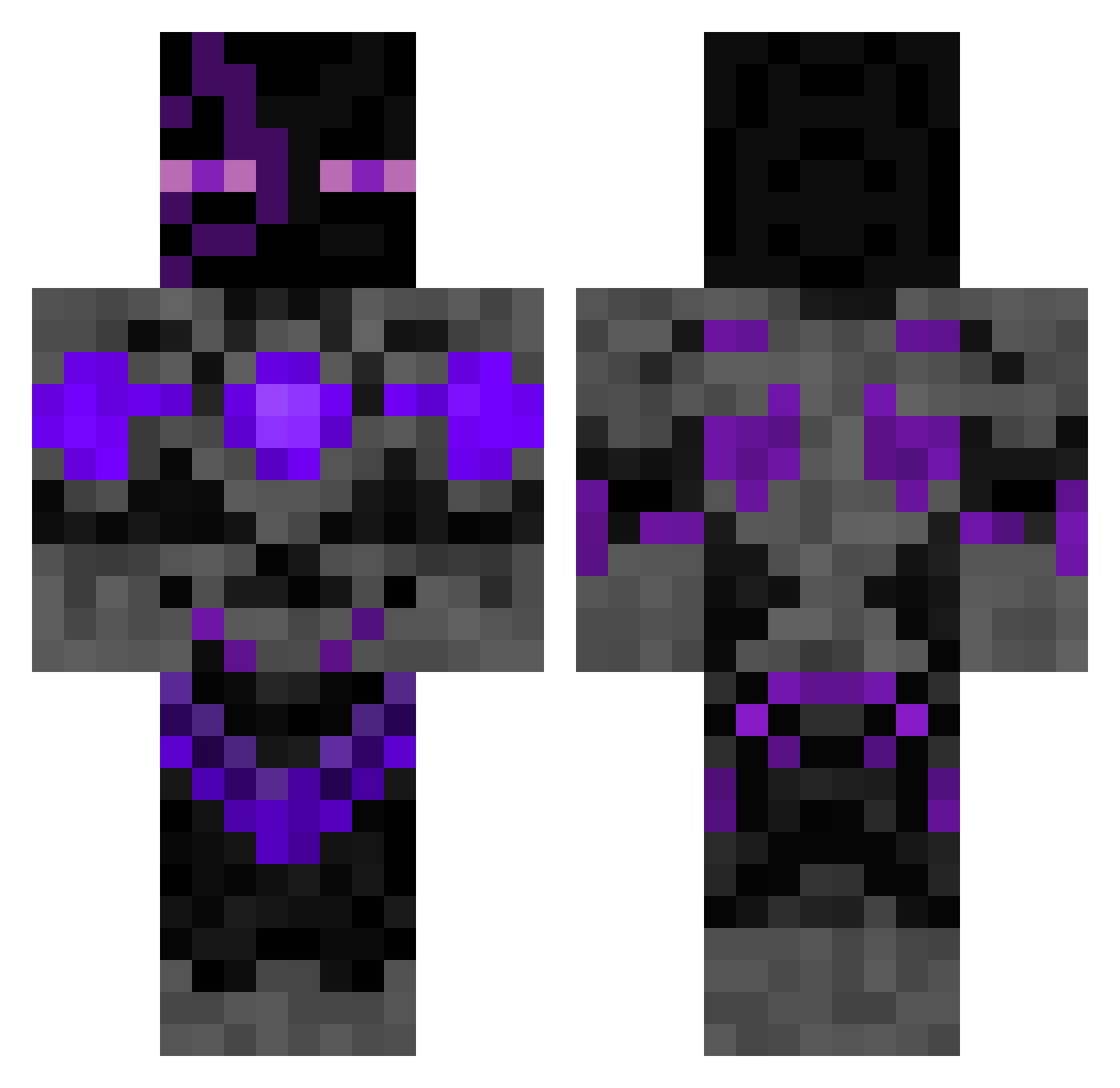 Blinger Minecraft skin, front and back view