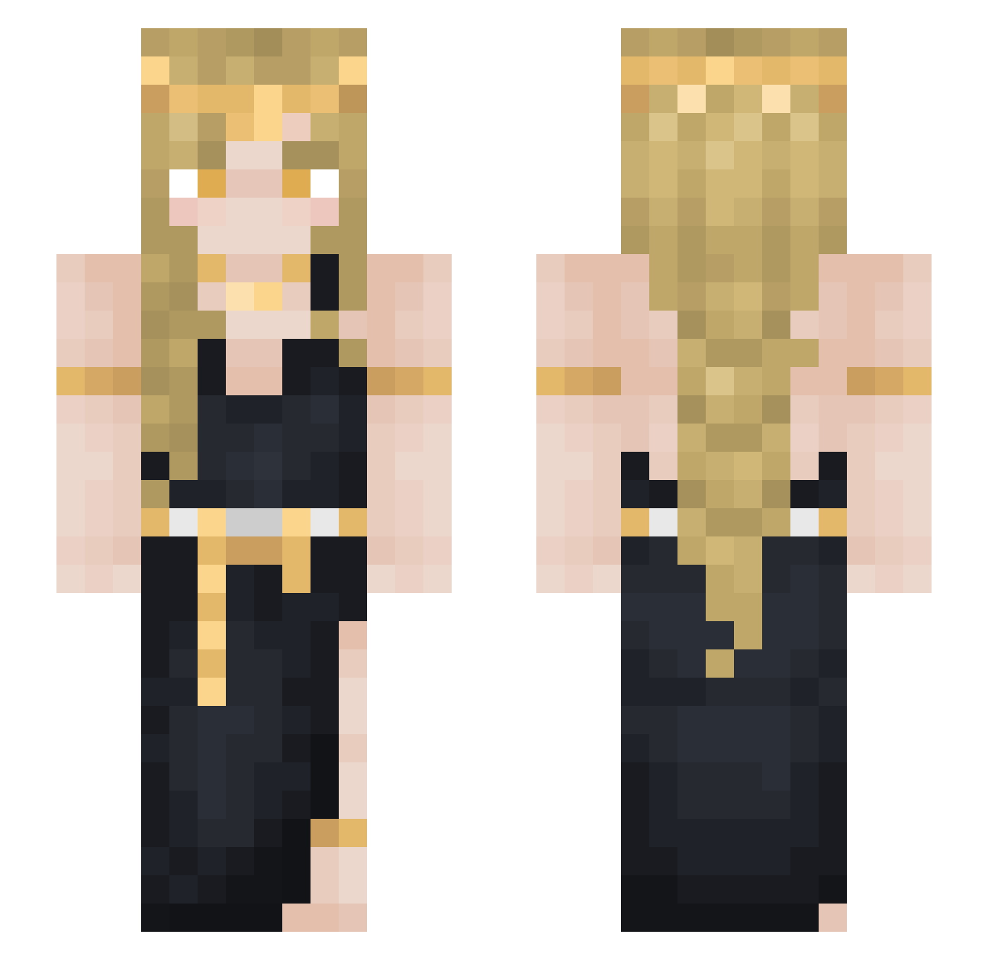 Poseithan Minecraft skin, front and back view