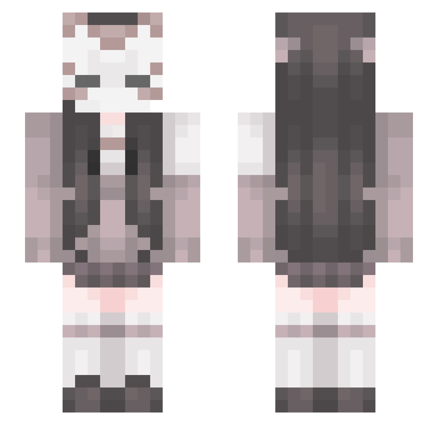 KnieNiederDuGnom Minecraft skin, front and back view