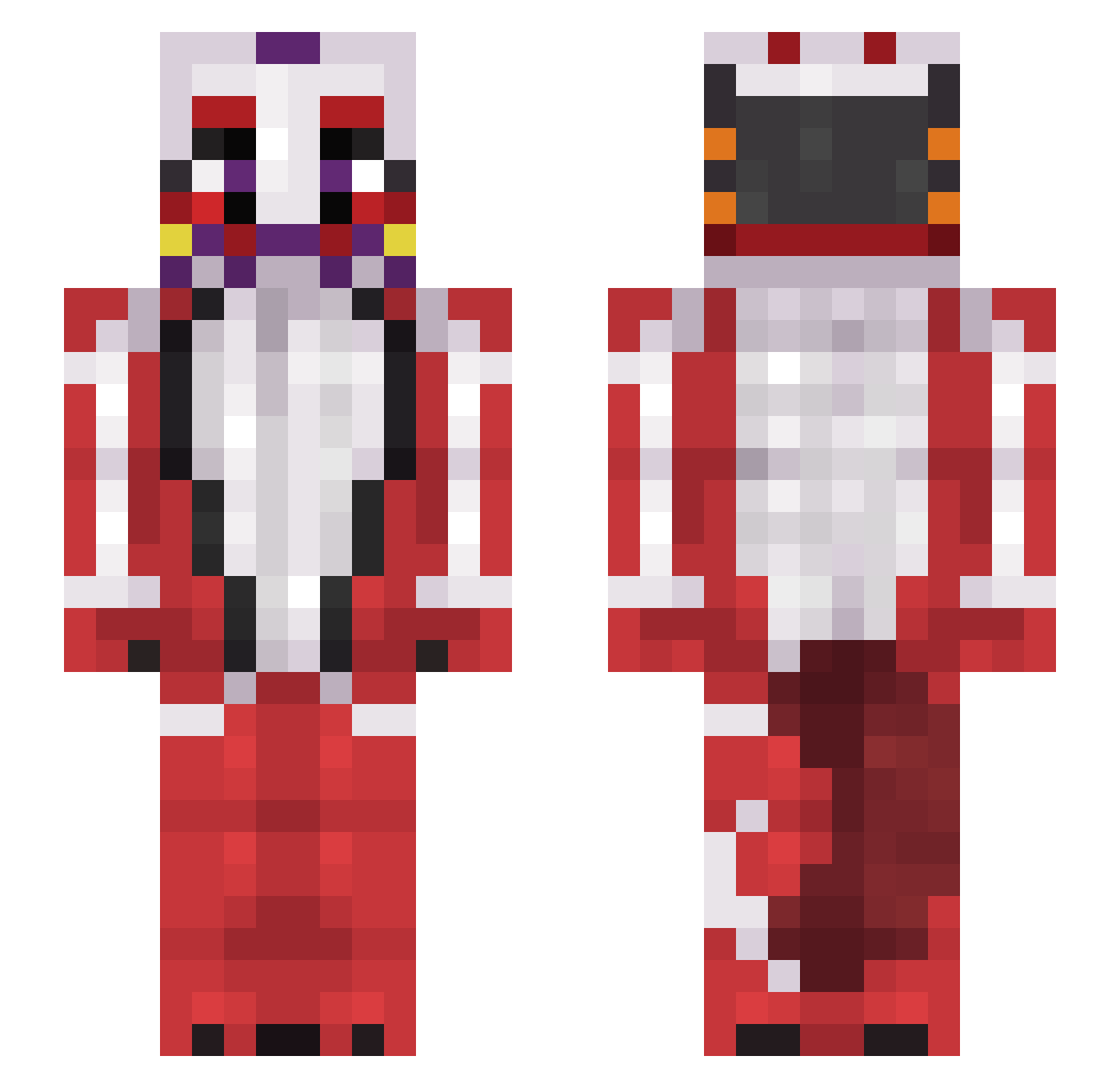 80ate Minecraft skin, front and back view