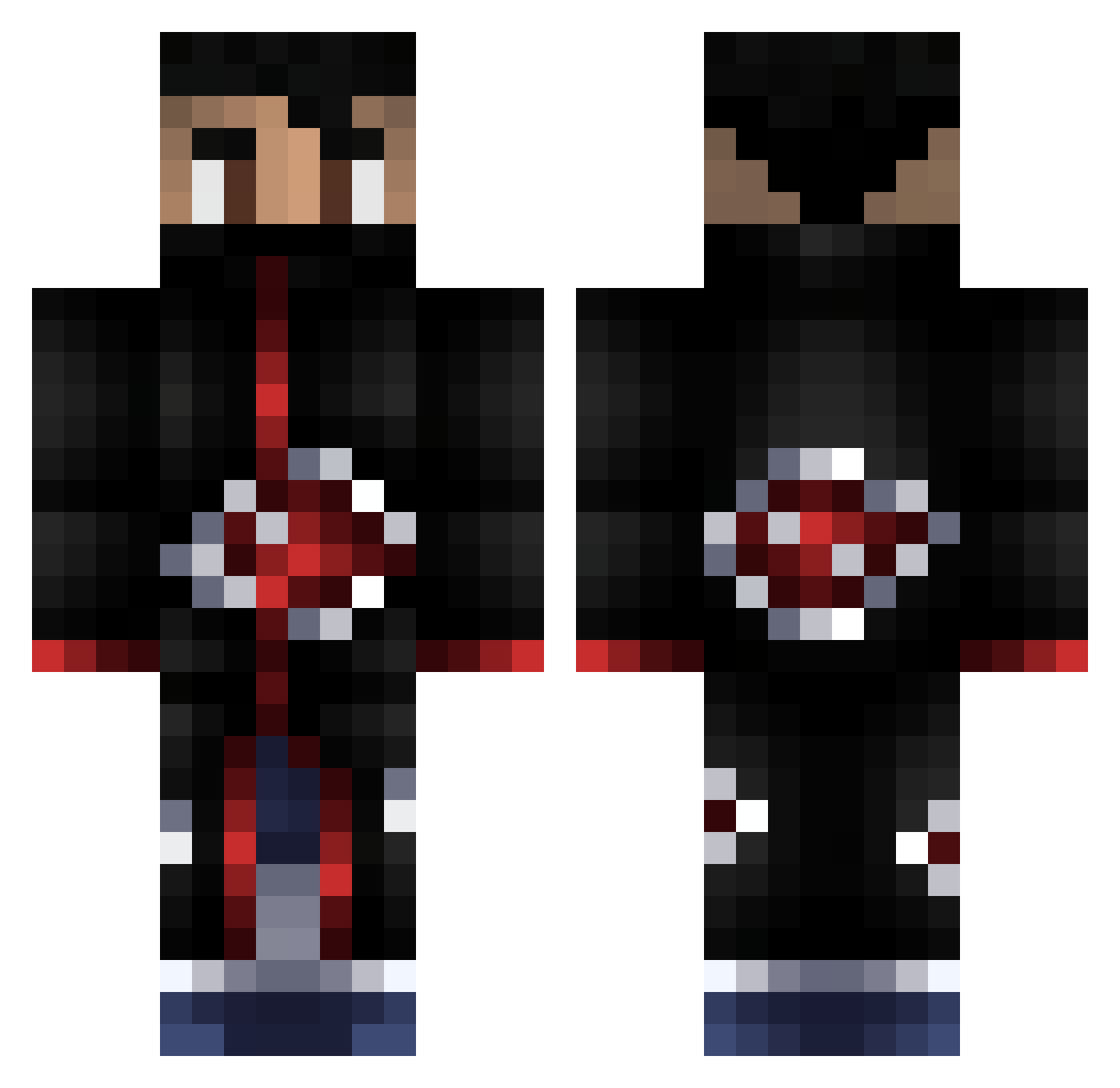Skipe987 Minecraft skin, front and back view