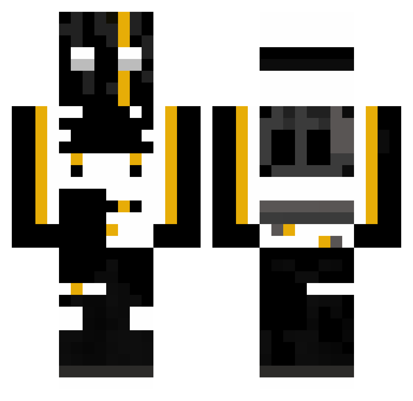 SakYantTiger Minecraft skin, front and back view