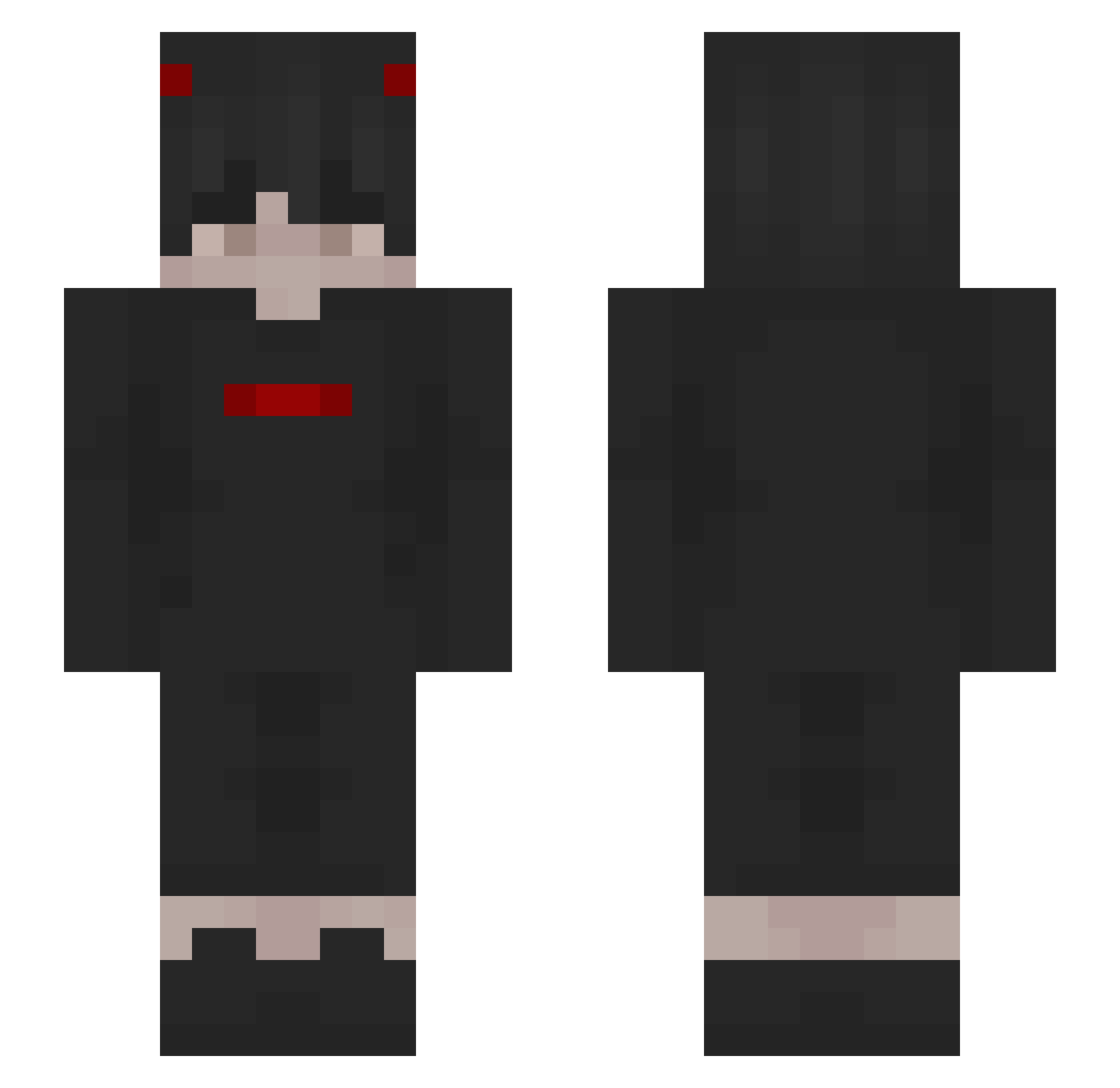 Rekenfout Minecraft skin, front and back view