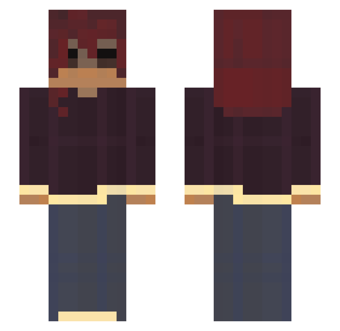 RewindRP Minecraft skin, front and back view
