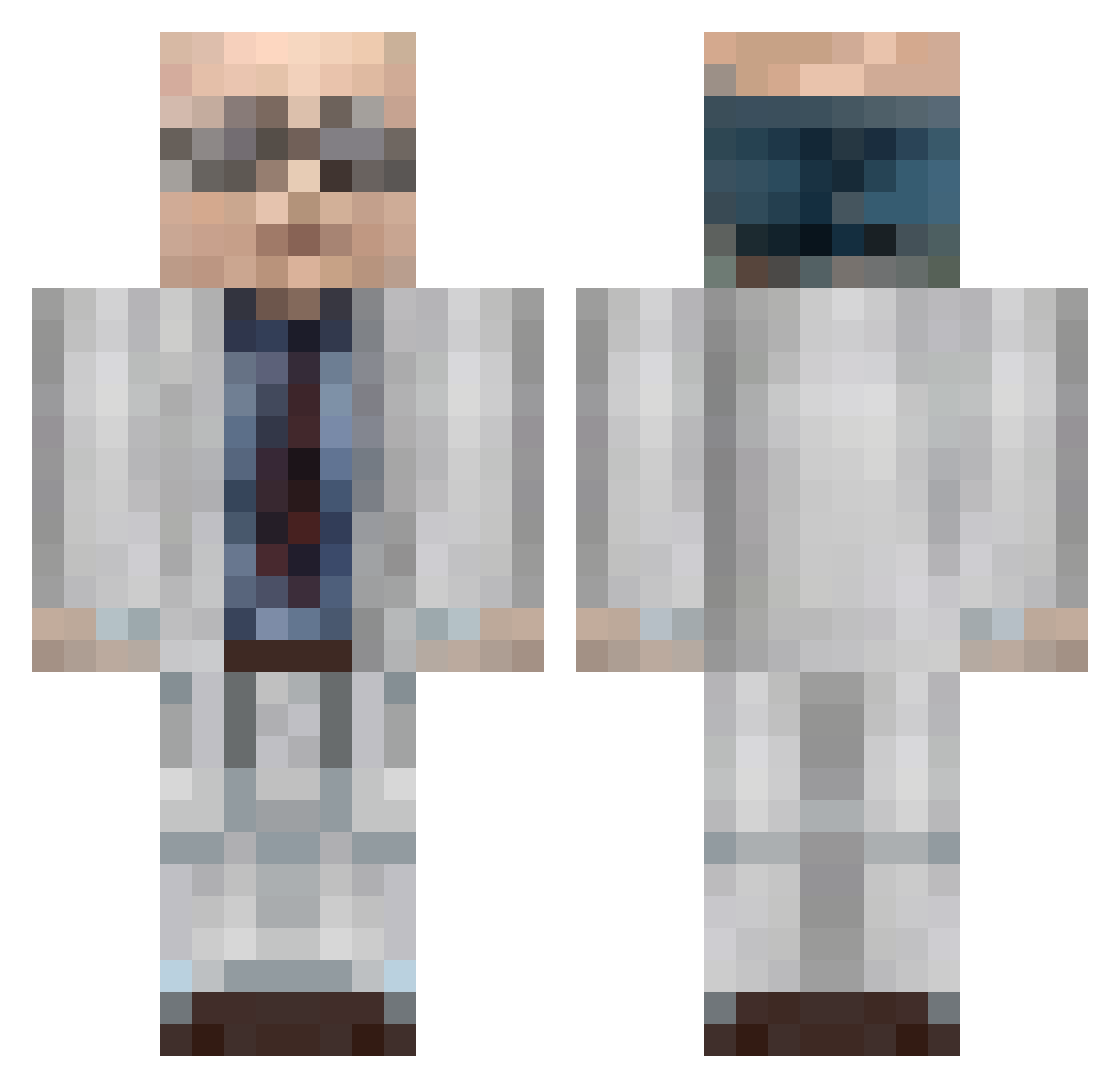 Aperature_Labs Minecraft skin, front and back view