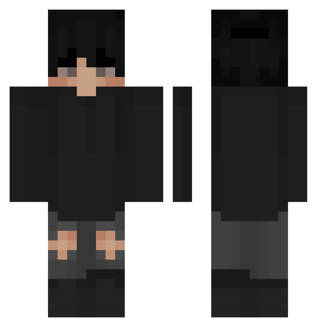 VIVECAEN Minecraft skin, front and back view