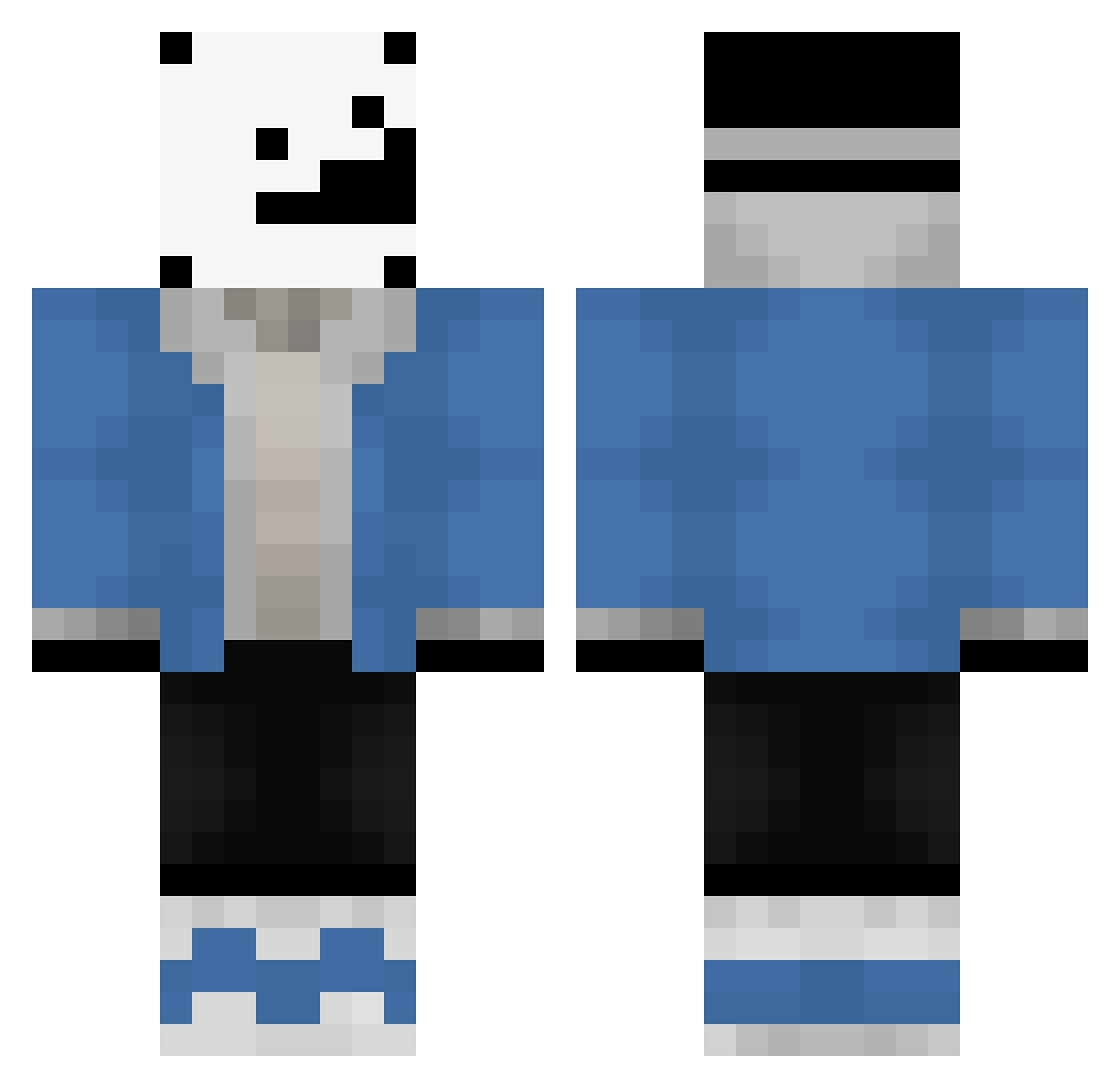 Elganglybruh Minecraft skin, front and back view