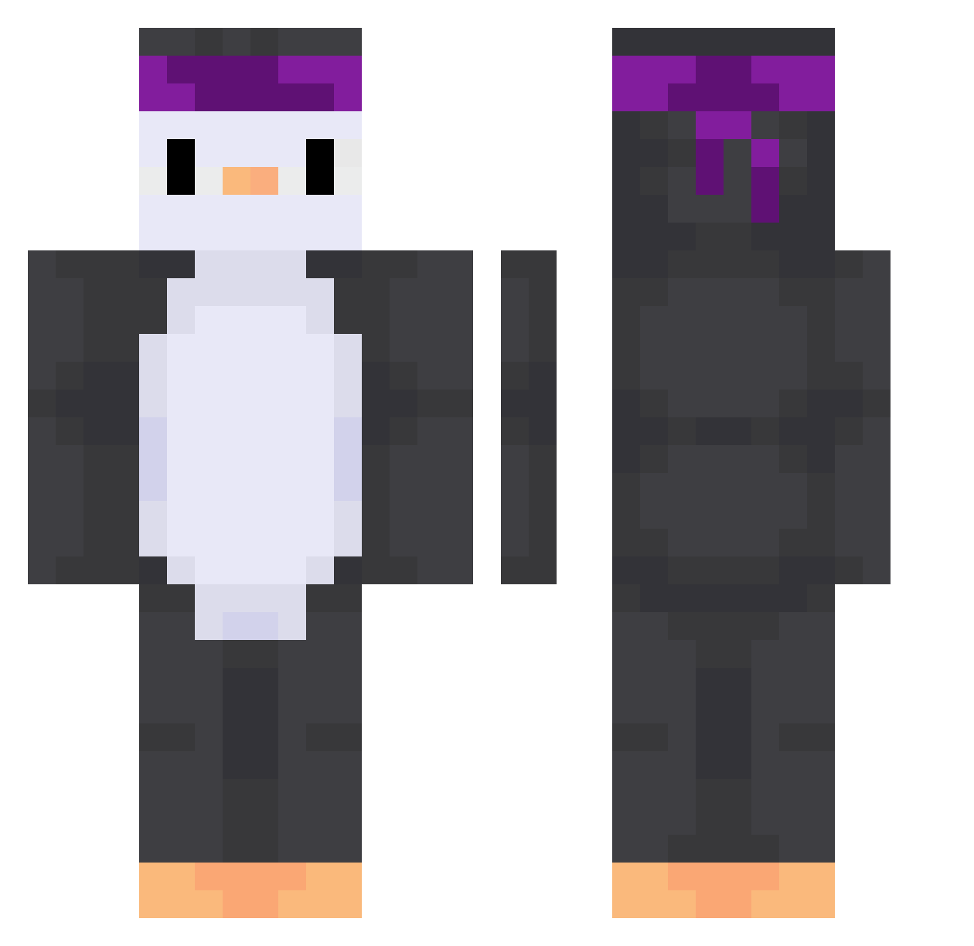 yuhanclorox Minecraft skin, front and back view