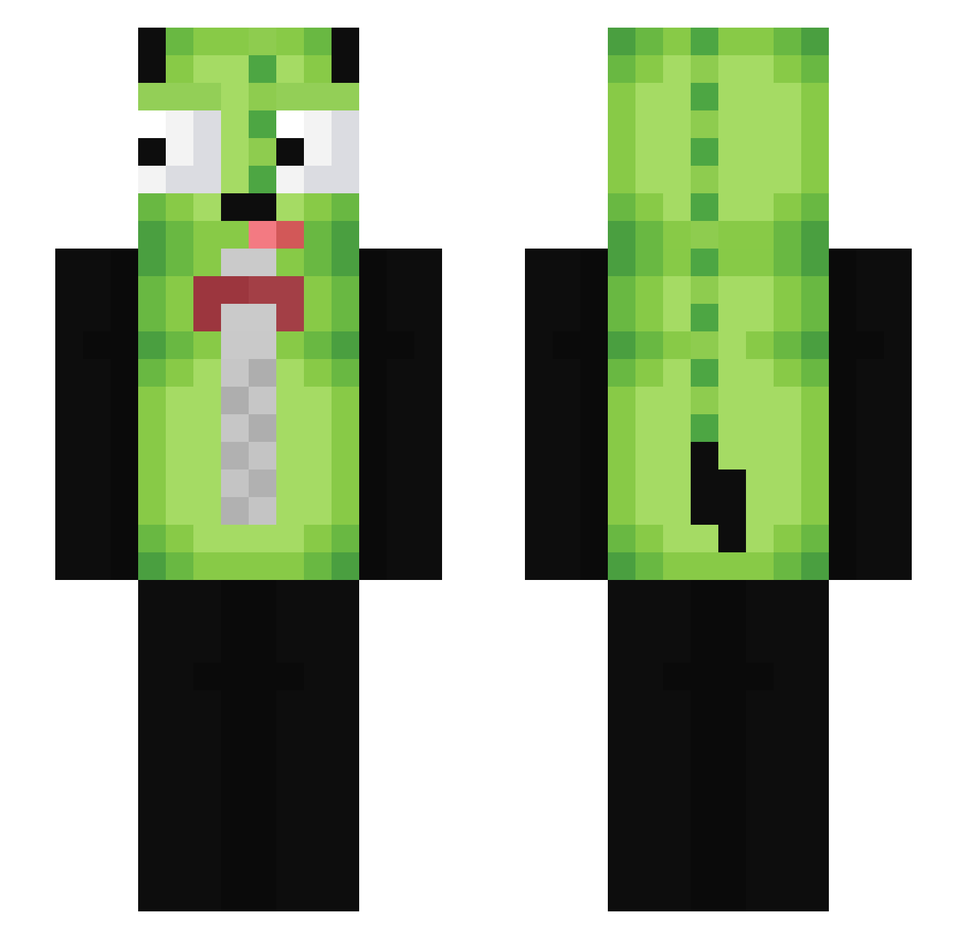 DyingCorpses Minecraft skin, front and back view