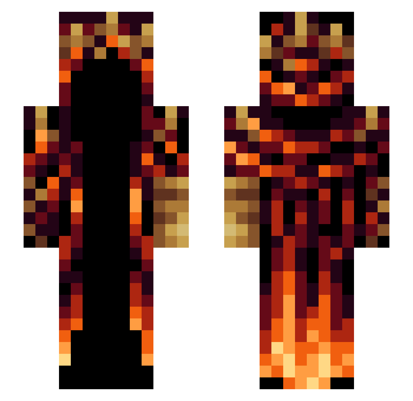 KryptikBasilisk Minecraft skin, front and back view