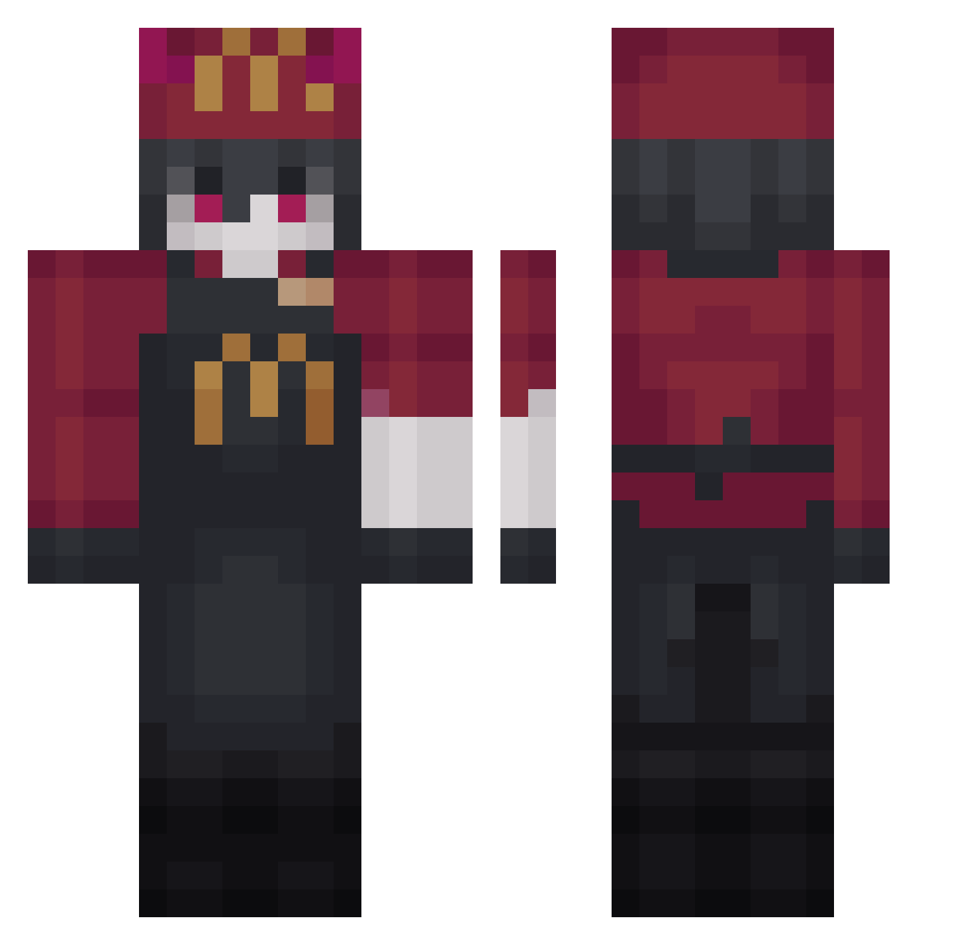 SakiMadafaki Minecraft skin, front and back view