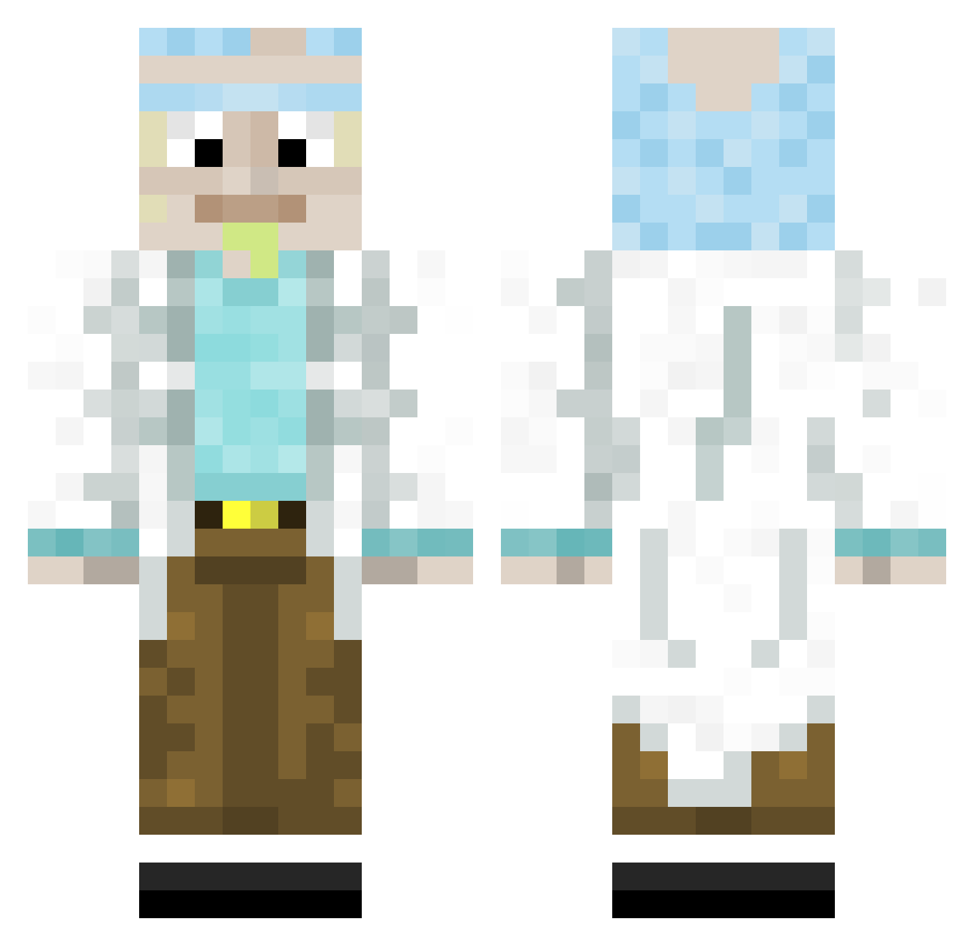 SammyNights Minecraft skin, front and back view