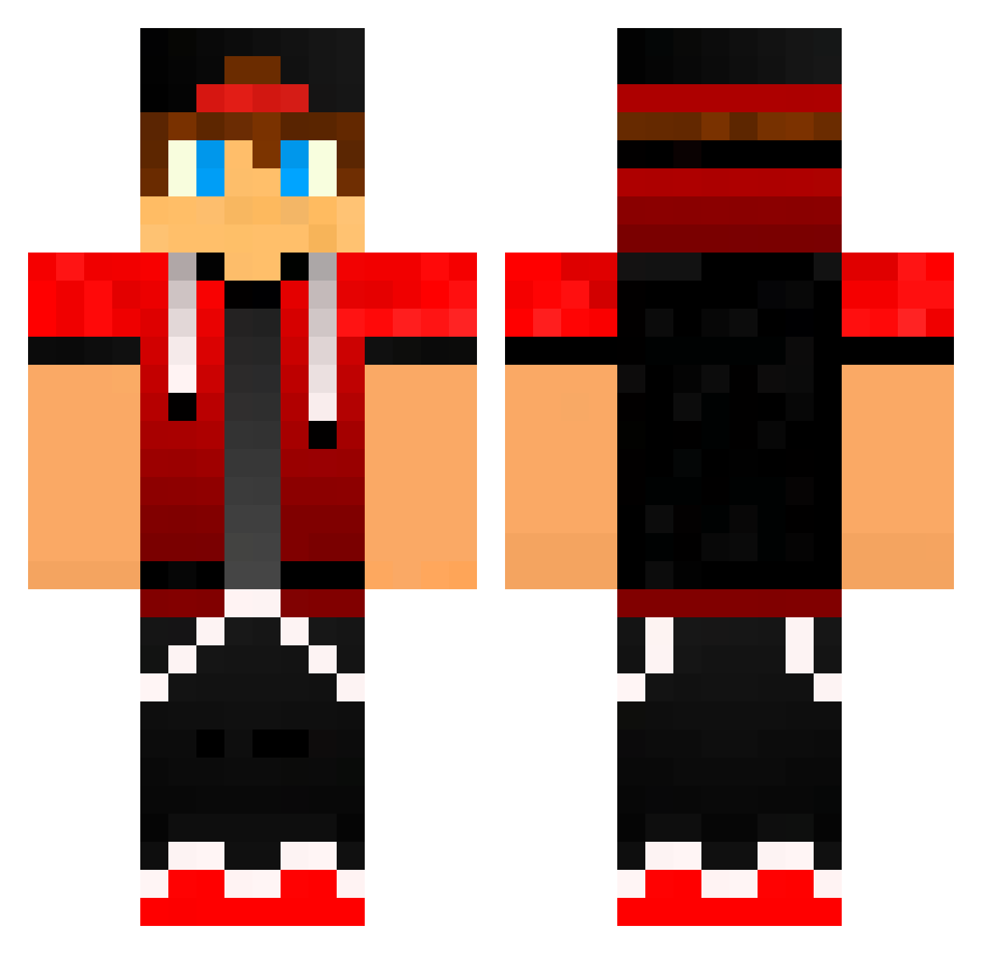 XxTofuxX Minecraft skin, front and back view