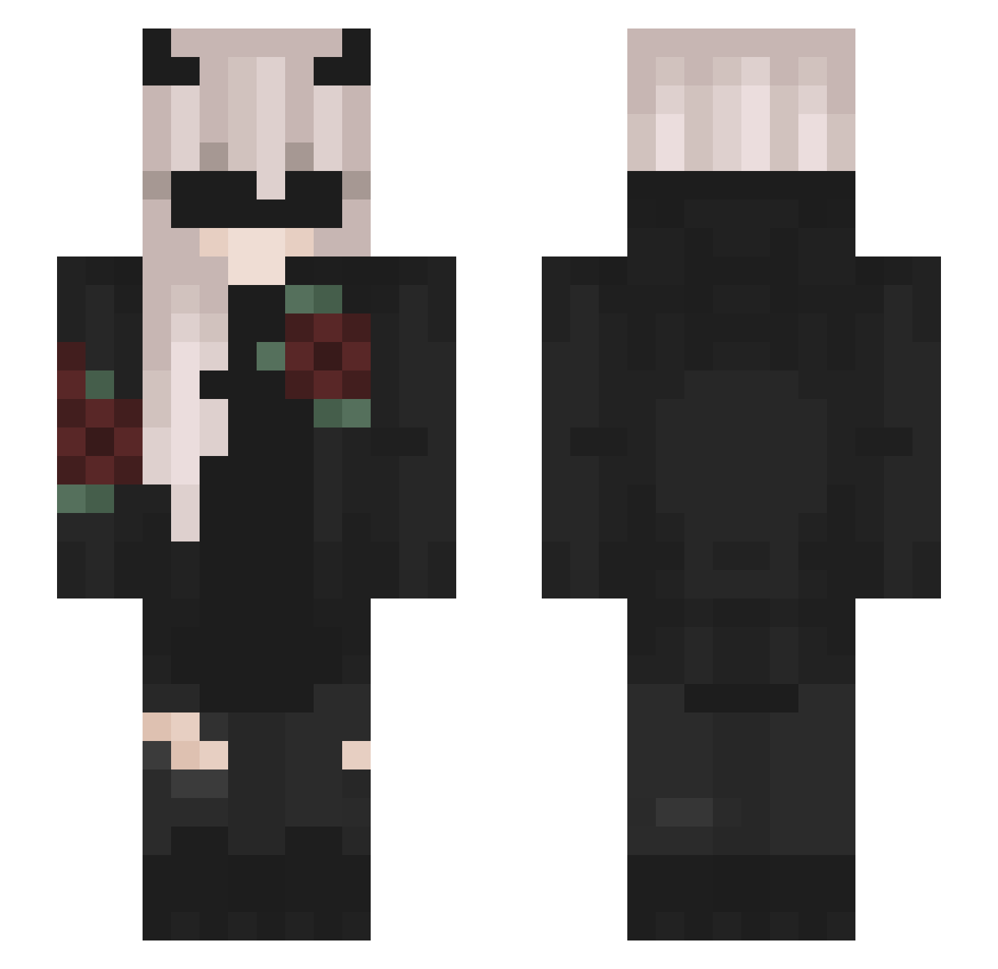 YDXO Minecraft skin, front and back view