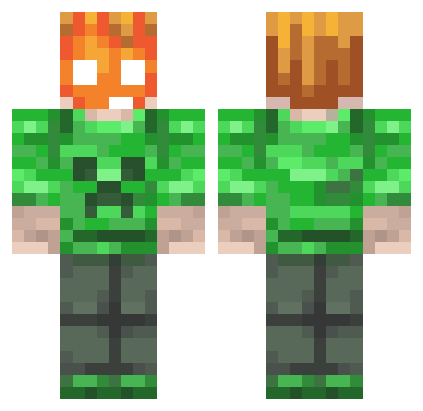 TheGoldFlame Minecraft skin, front and back view