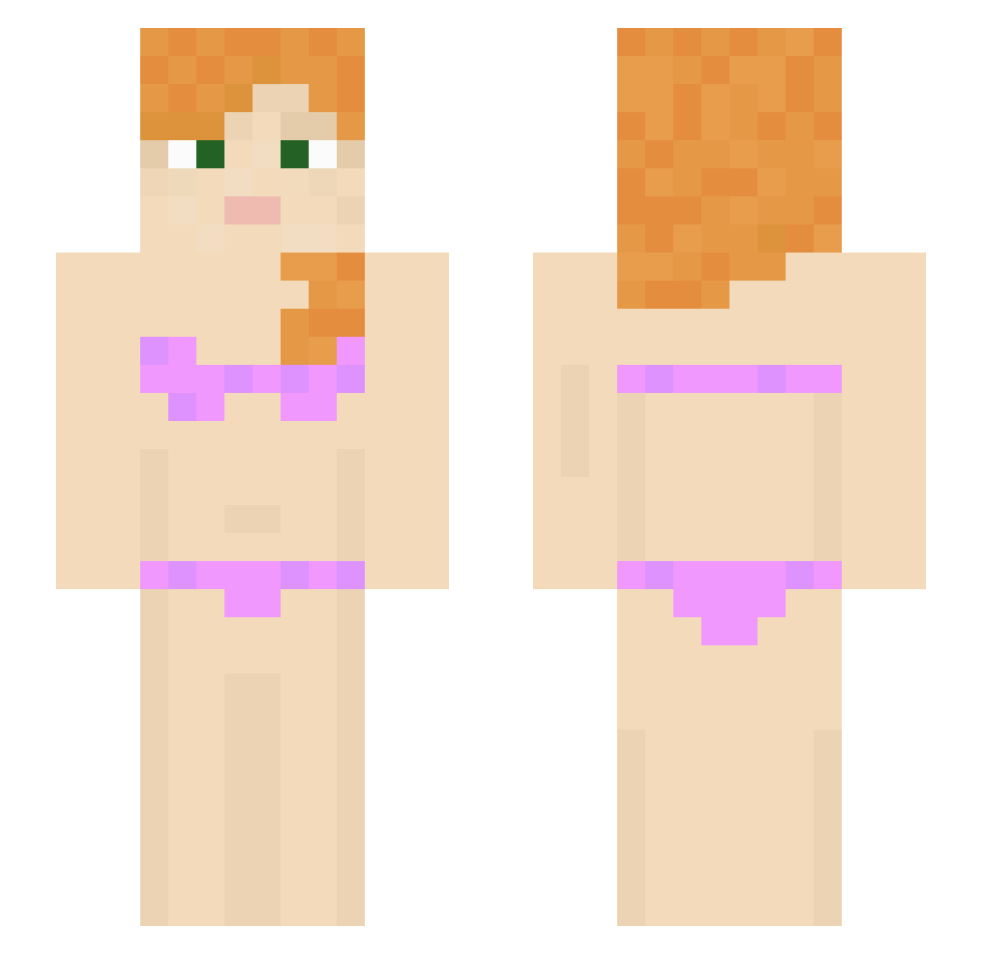 Tinted Minecraft skin, front and back view