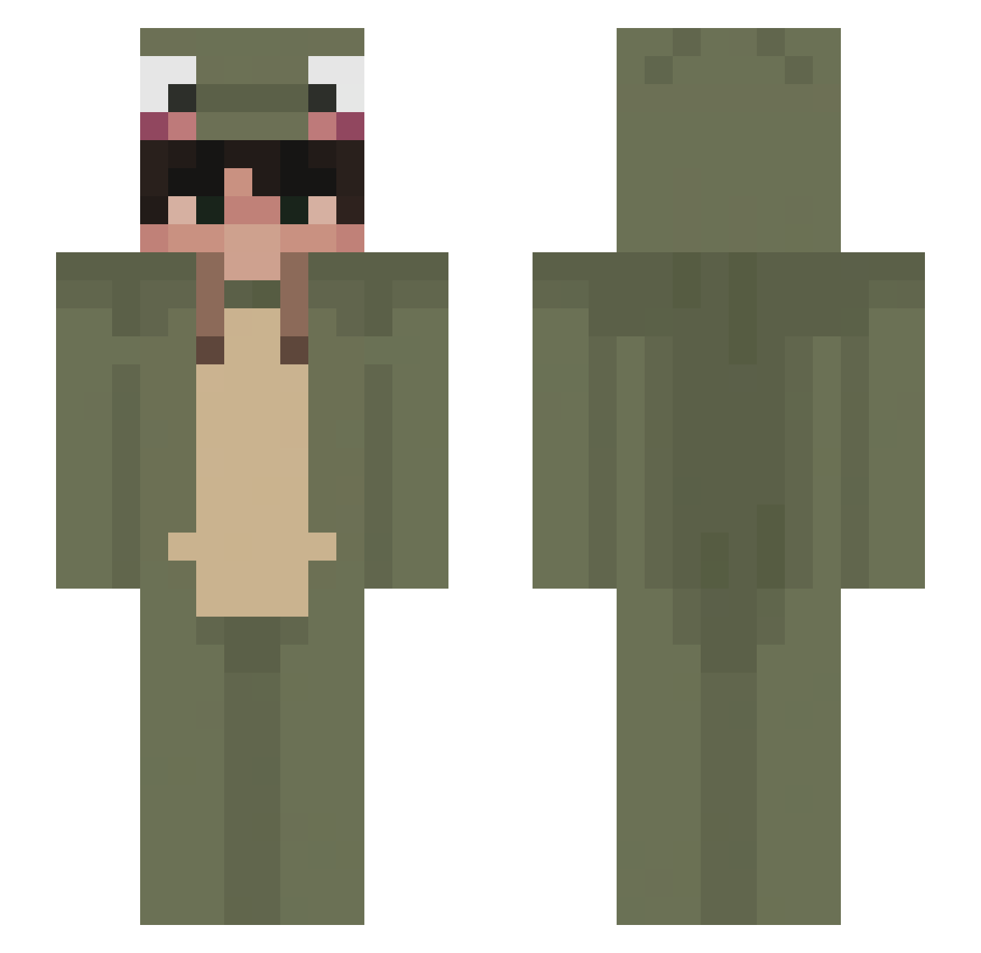 _Froskemannen Minecraft skin, front and back view
