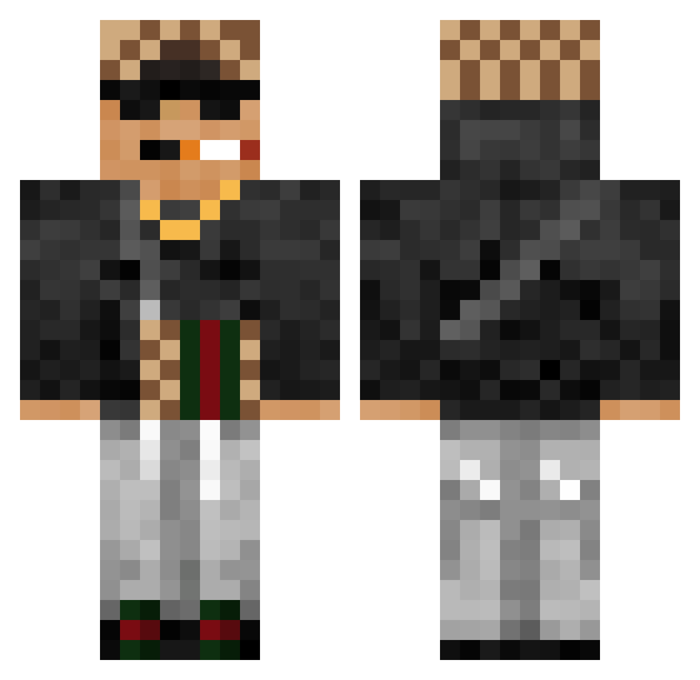 vincecuundders Minecraft skin, front and back view