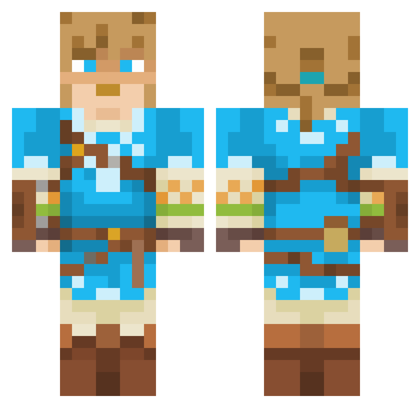 ozmeister Minecraft skin, front and back view