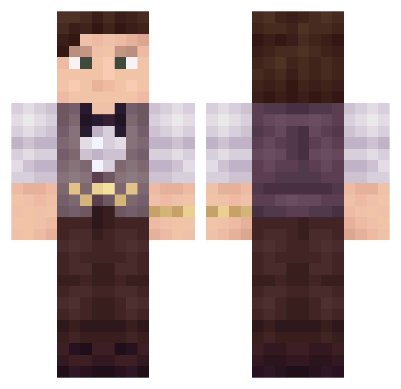 itsAsync Minecraft skin, front and back view