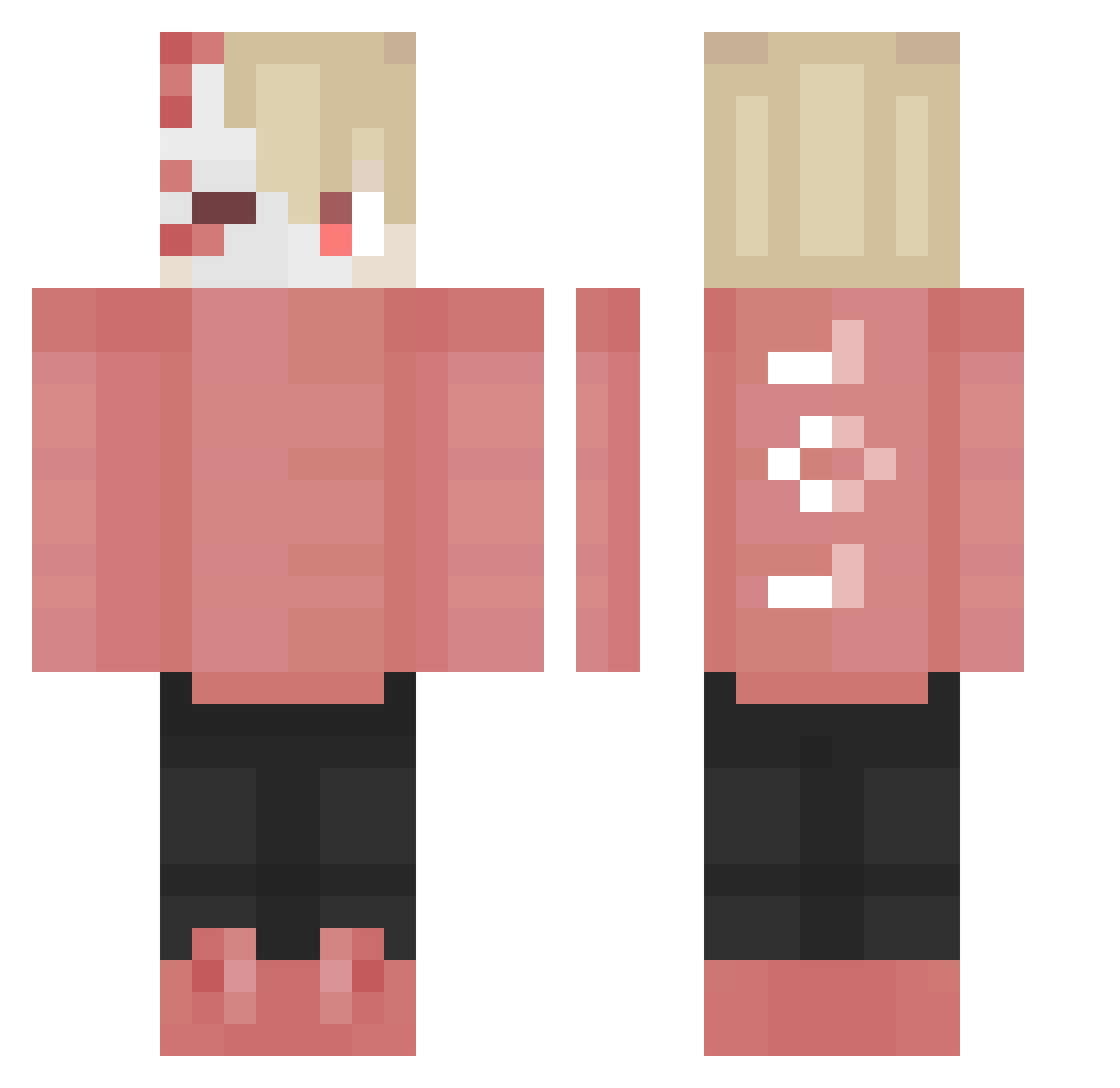 twixlight Minecraft skin, front and back view