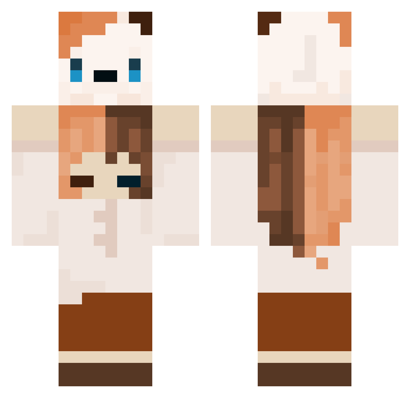 YumiKim Minecraft skin, front and back view