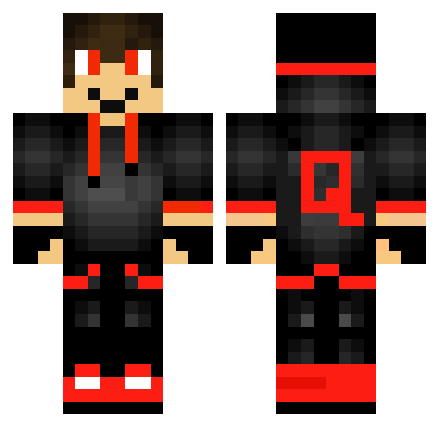 TheQuantuMiner01 Minecraft skin, front and back view