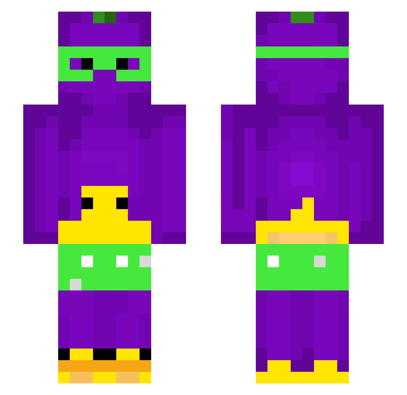 666Pflaume Minecraft skin, front and back view