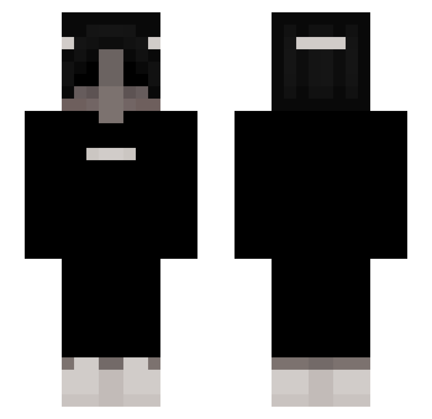 sQuidNovi Minecraft skin, front and back view