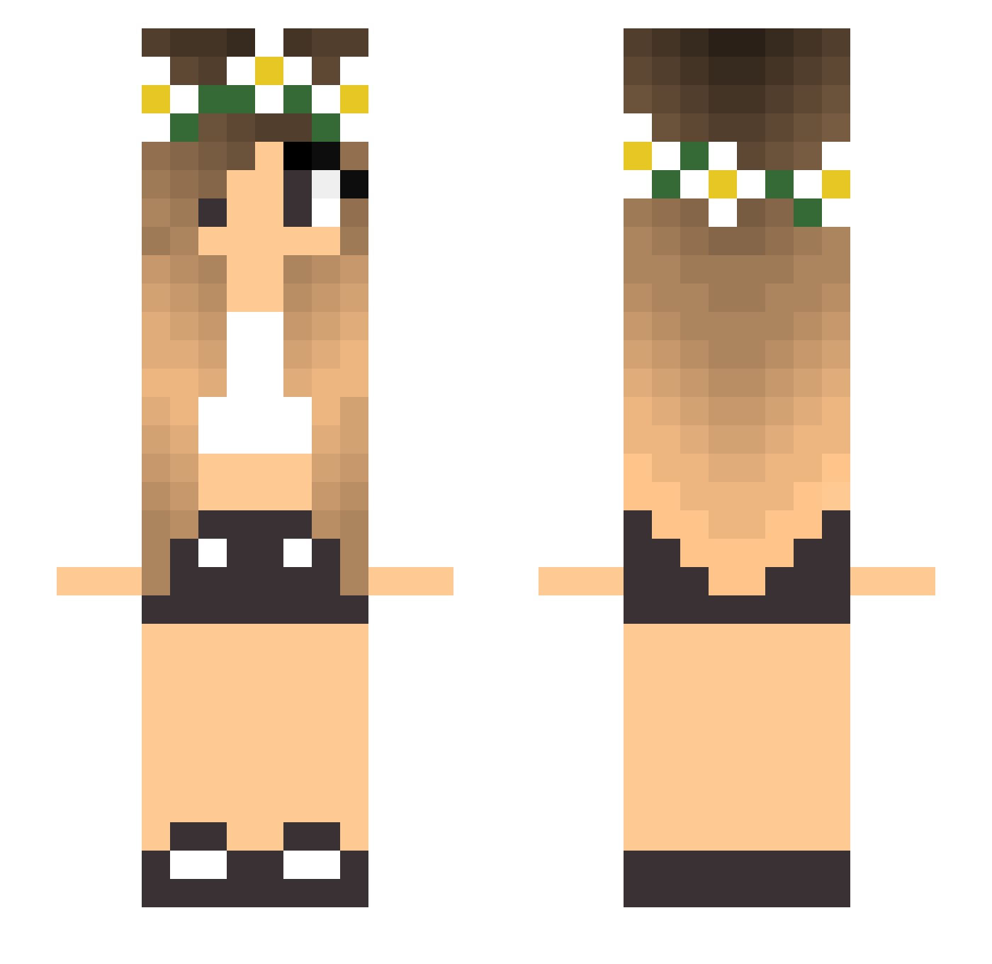 Gloriana Minecraft skin, front and back view