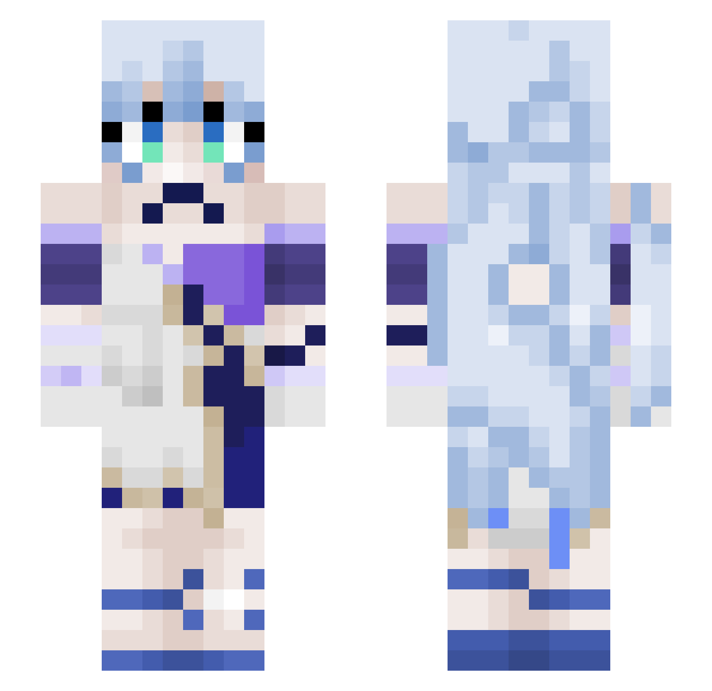 Kitkat133 Minecraft skin, front and back view
