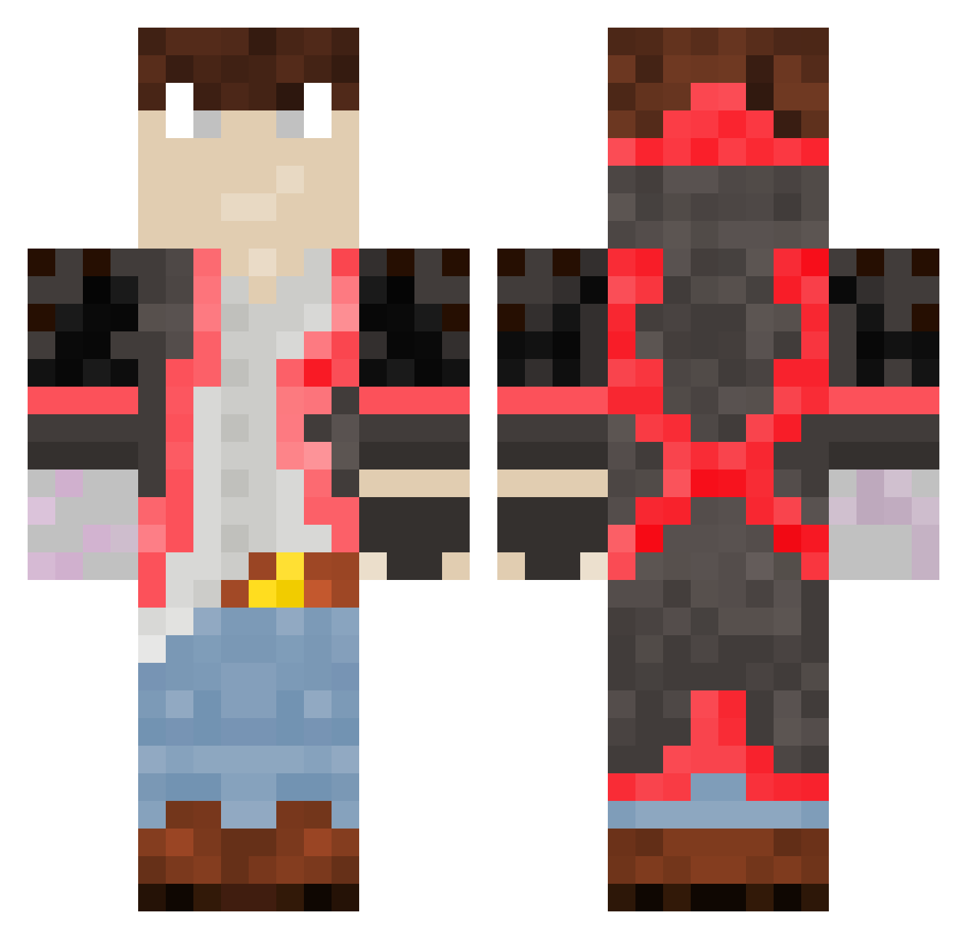 RookieGamer321 Minecraft skin, front and back view