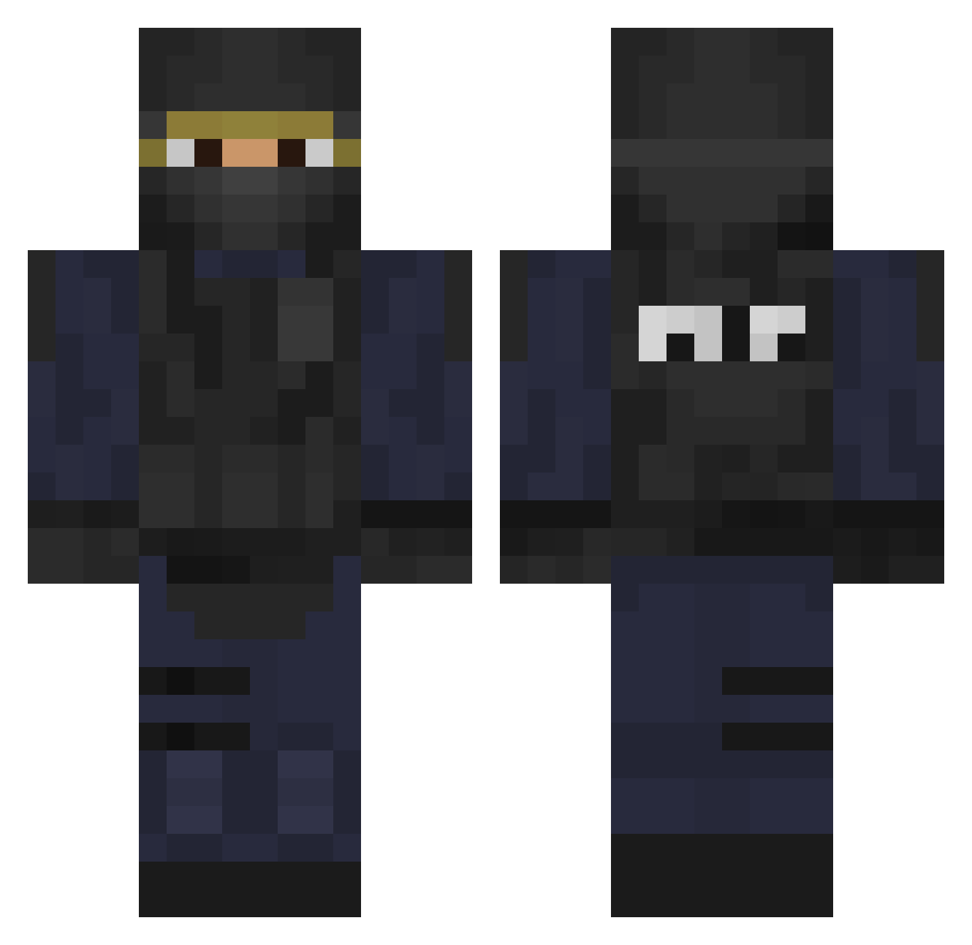 nikol0l Minecraft skin, front and back view
