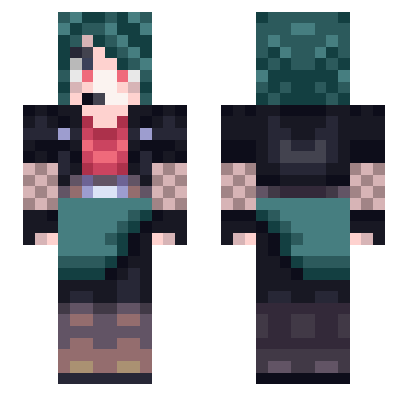 AshuraVOID Minecraft skin, front and back view